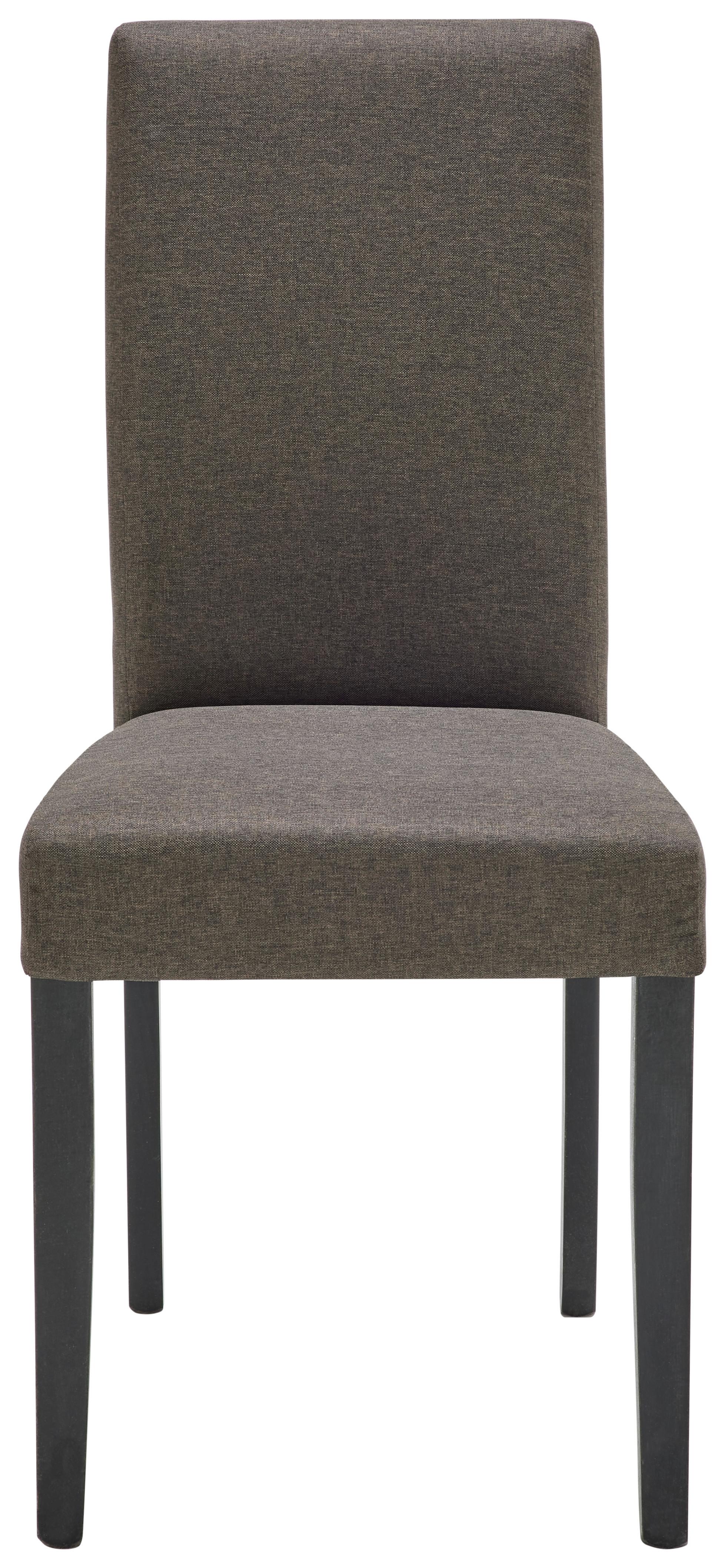 Stuhl John, Webstoff Wanut Gestell Buche Massiv Schwarz - Walnussfarben/Schwarz, KONVENTIONELL, Holzwerkstoff/Textil (43,5/94/59cm)