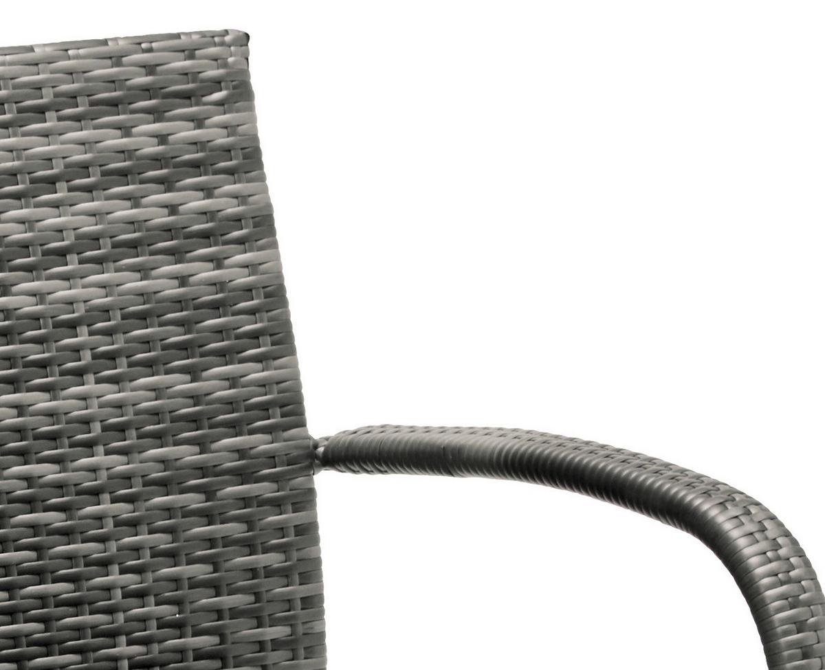 Gartenbank Polyrattan 2-Sitzer Marie inkl. Sitzpolster - Schwarz/Grau, Kunststoff/Textil (120/87/64cm) - Ondega