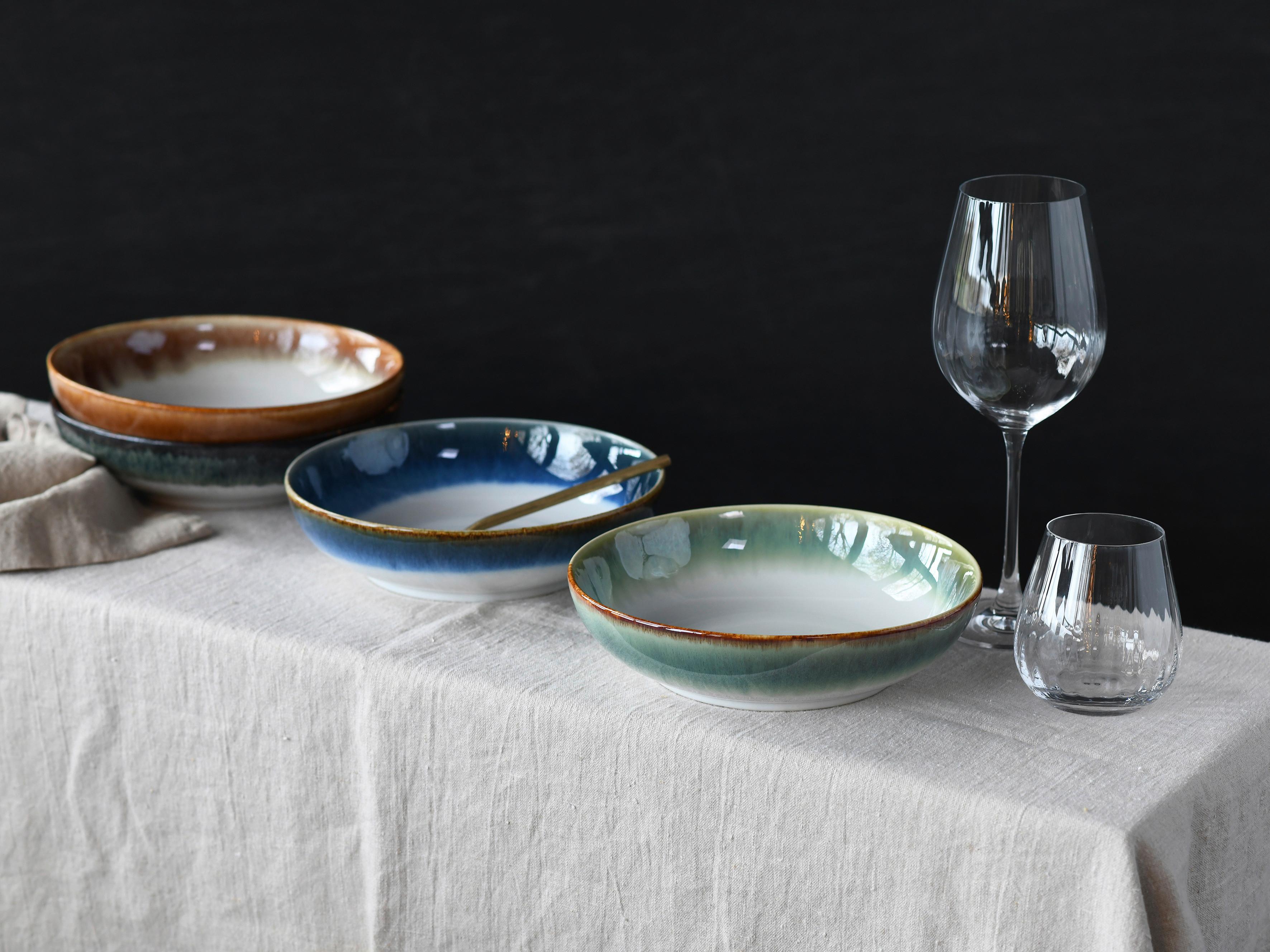 Mísa CASCADE - zelená, Moderní, keramika (22,5/6cm) - Creatable