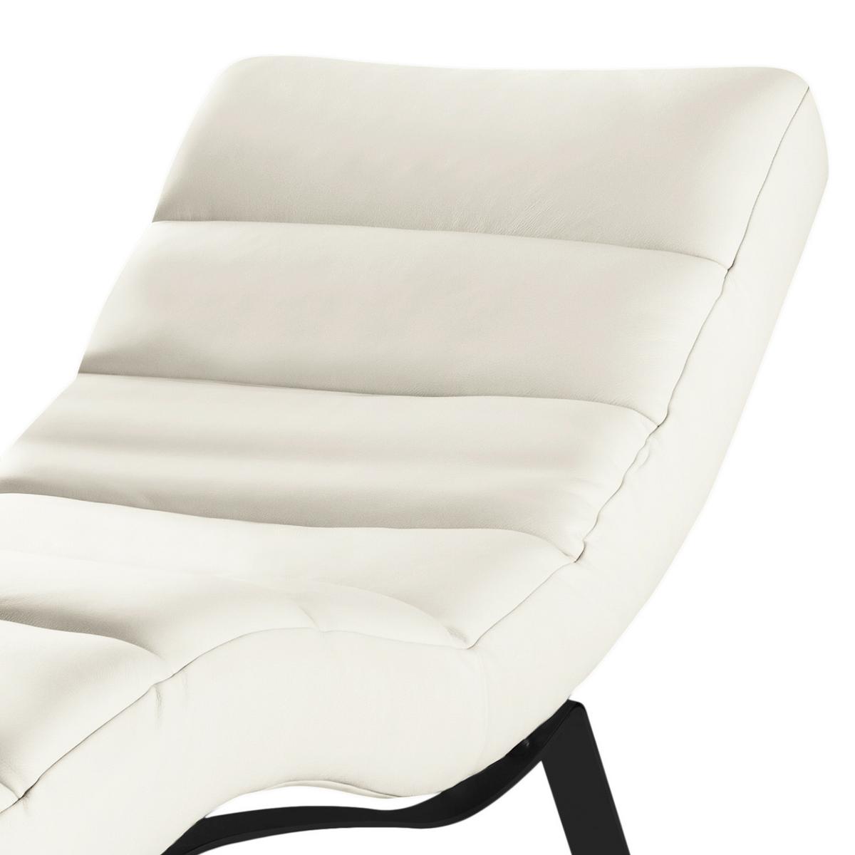 Relaxliege Swing Black Weiß B: 65 Cm - Schwarz/Weiß, Design, Leder (65/65-95/171cm) - Livetastic