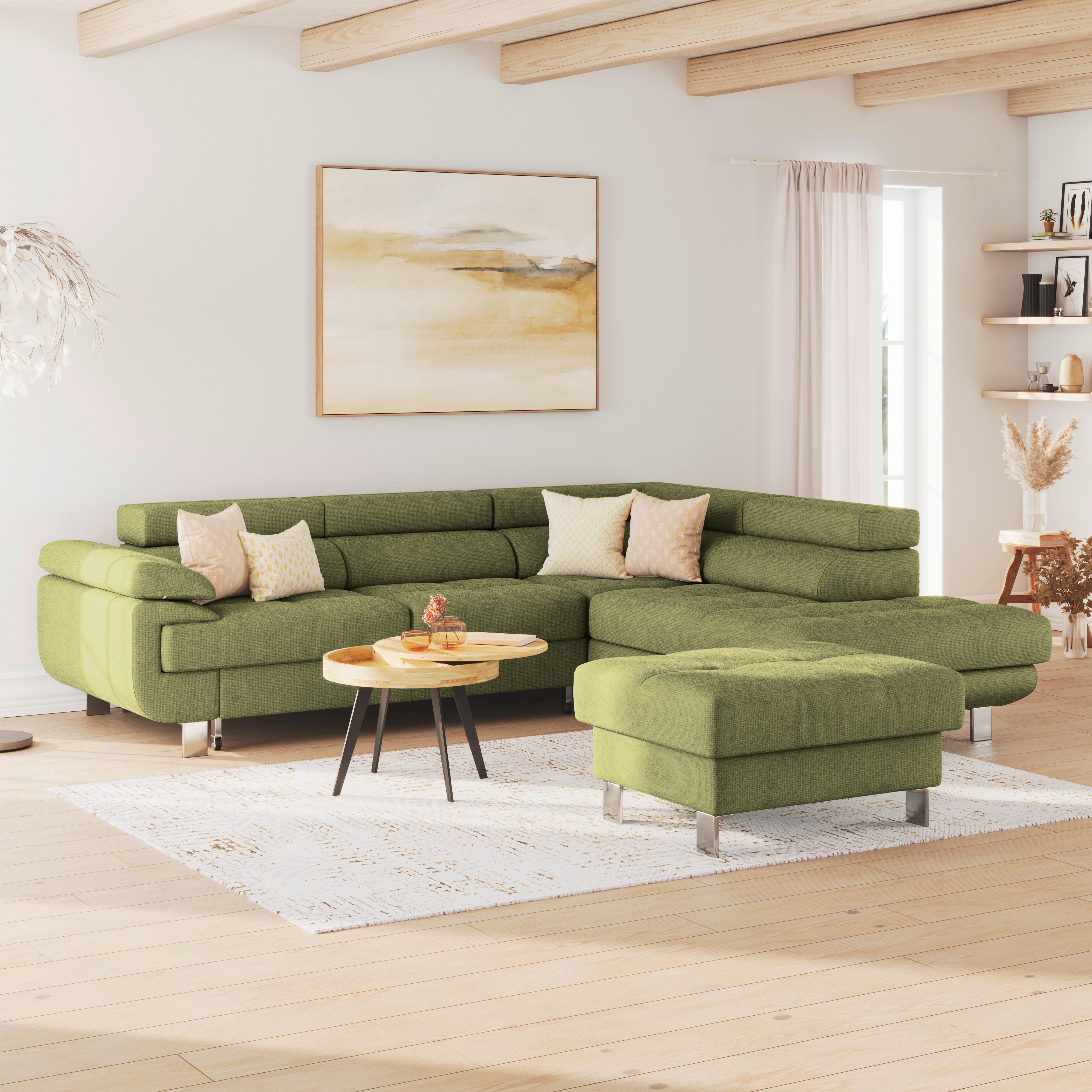 Hocker Savona - Khaki, MODERN, Textil (90/44/73cm) - Ondega