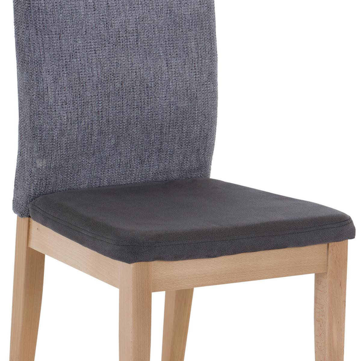Vierfußstuhl Manzano Grau Gepolstert - Grau, KONVENTIONELL, Holz/Textil (45/90/52cm)