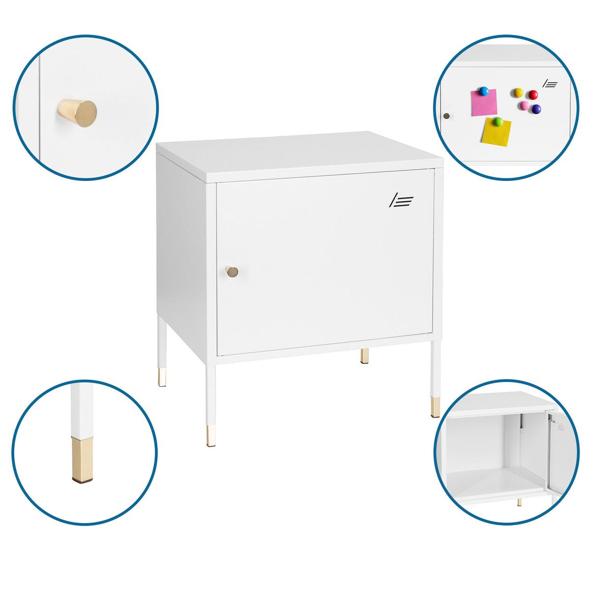 Sideboard 45 Cm Umeo Weiß - Weiß, Basics, Metall (45/50/35cm) - MID.YOU