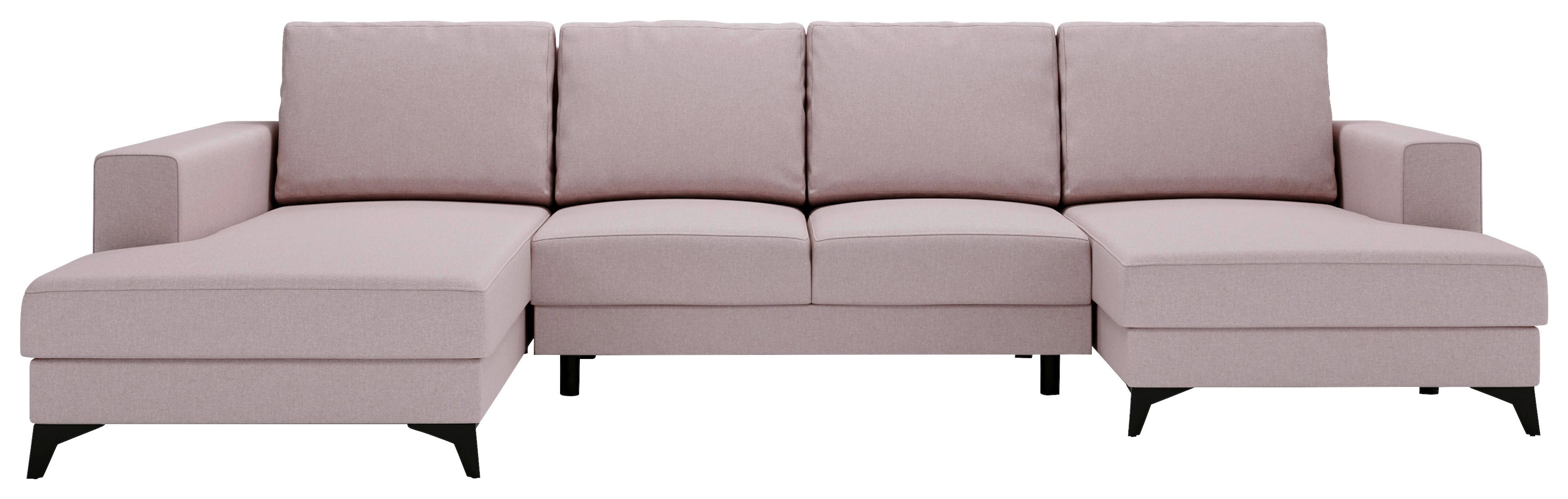 Harvey Rosa U: 190x339x156 Cm - Schwarz/Rosa, Design, Textil (190/339/156cm) - Livetastic