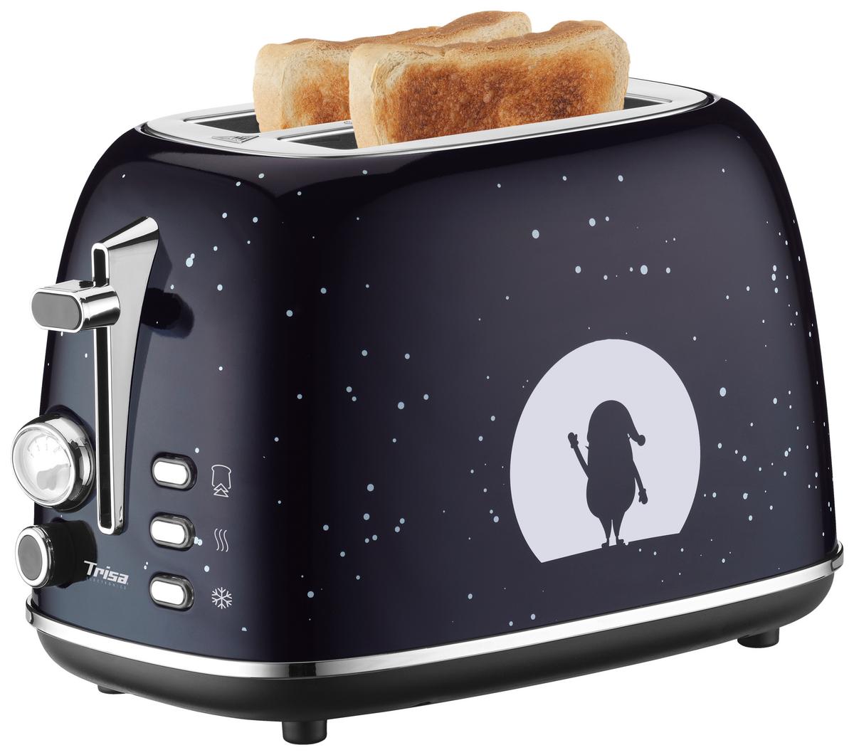 Toaster X-Mas Nights mit Auftau- & Aufwärmfunktion - Dunkelblau, KONVENTIONELL, Metall (18/28/18cm) - Trisa Electronics