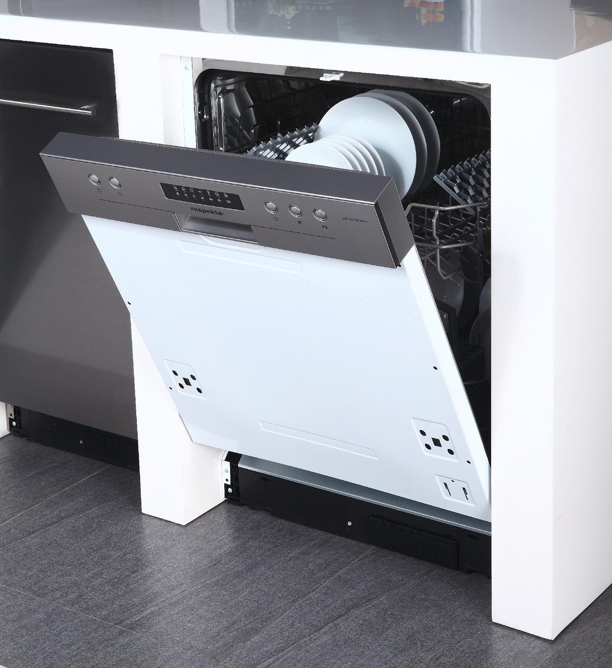 Geschirrspüler Gsp60tidm B: 59,8 Cm Teilintegriert - Edelstahlfarben/Weiß, Trend, Metall (59,8/81,5/57cm) - Respekta