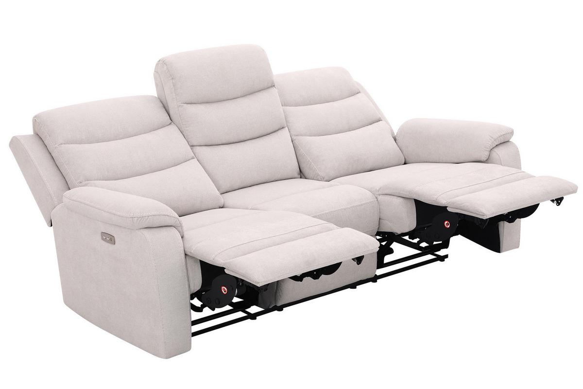 Trojmiestna relaxačná pohovka, MANCHESTER, béžová - čierna/béžová, Konventionell, textil/plast (208/102/93cm) - Based