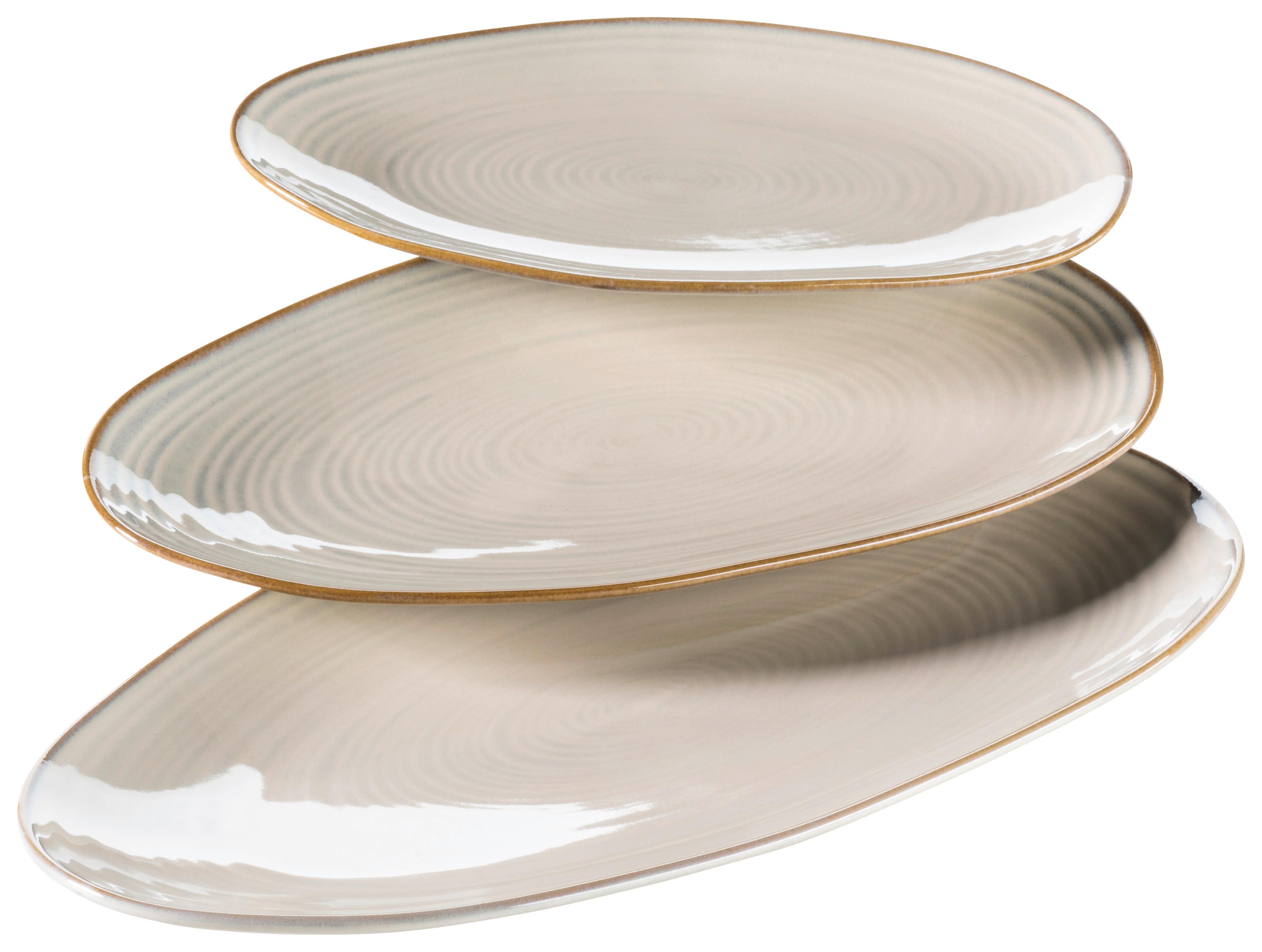 Servierplatten-Set Nottingham Beige 3-teilig - Beige, Basics, Keramik (21,5/35/8cm) - Mäser