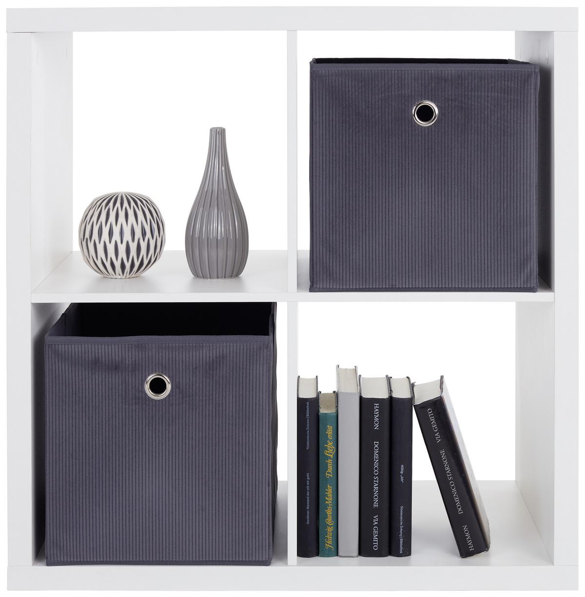 REGÁL SAMY 1 - biela, Modern, kompozitné drevo (76/76/37cm)