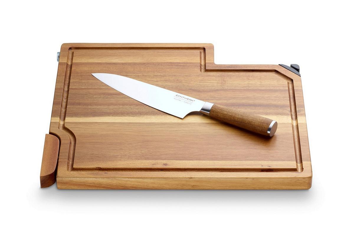 Messerblock Elija 2-Teilig B/H/T: ca. 35,8/41,5/3,5 cm - Braun, Trend, Holz/Metall (35,8/41,5/3,5cm) - Echtwerk