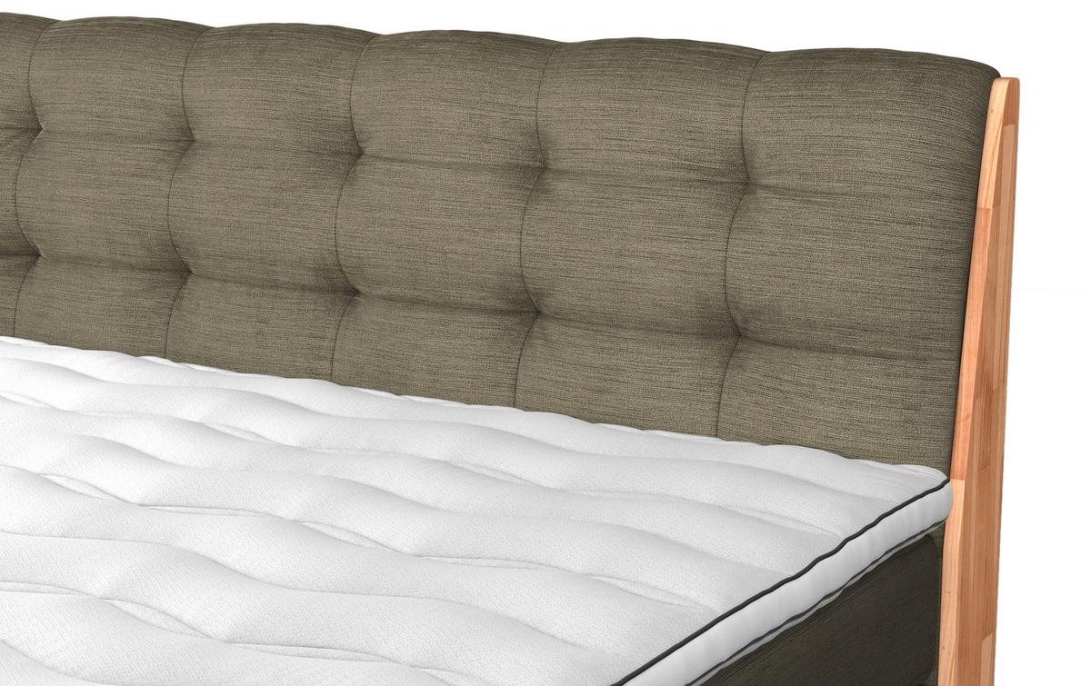 Boxspringbett Boxspring Bed Melissa - Schwarz/Grün, Natur, Textil (160/200cm)
