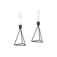 Kerzenständer-Set Eisen für Stabkerzen 2-teilig - Schwarz, Basics, Metall (9,5/16,5cm) - Echtwerk