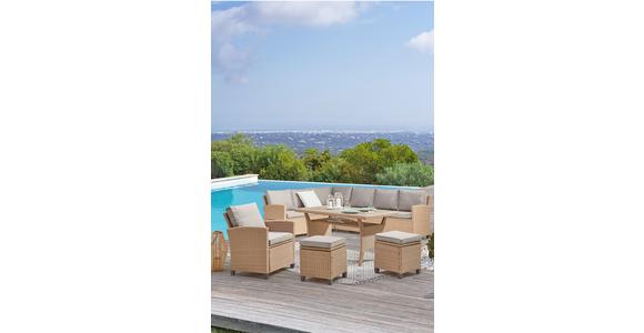 Loungegarnitur 6-Tlg. Porto- Multi, Polyrattan mit Kissen - Hellbraun/Grau, MODERN, Kunststoff/Textil (190/237cm) - Beldano