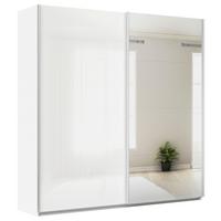 Tolóajtós Szekrény Feldkirch 225/229 Cm - ezüstszínű/magasfényű fehér, Modern, faalapú anyag (225/229/62cm)