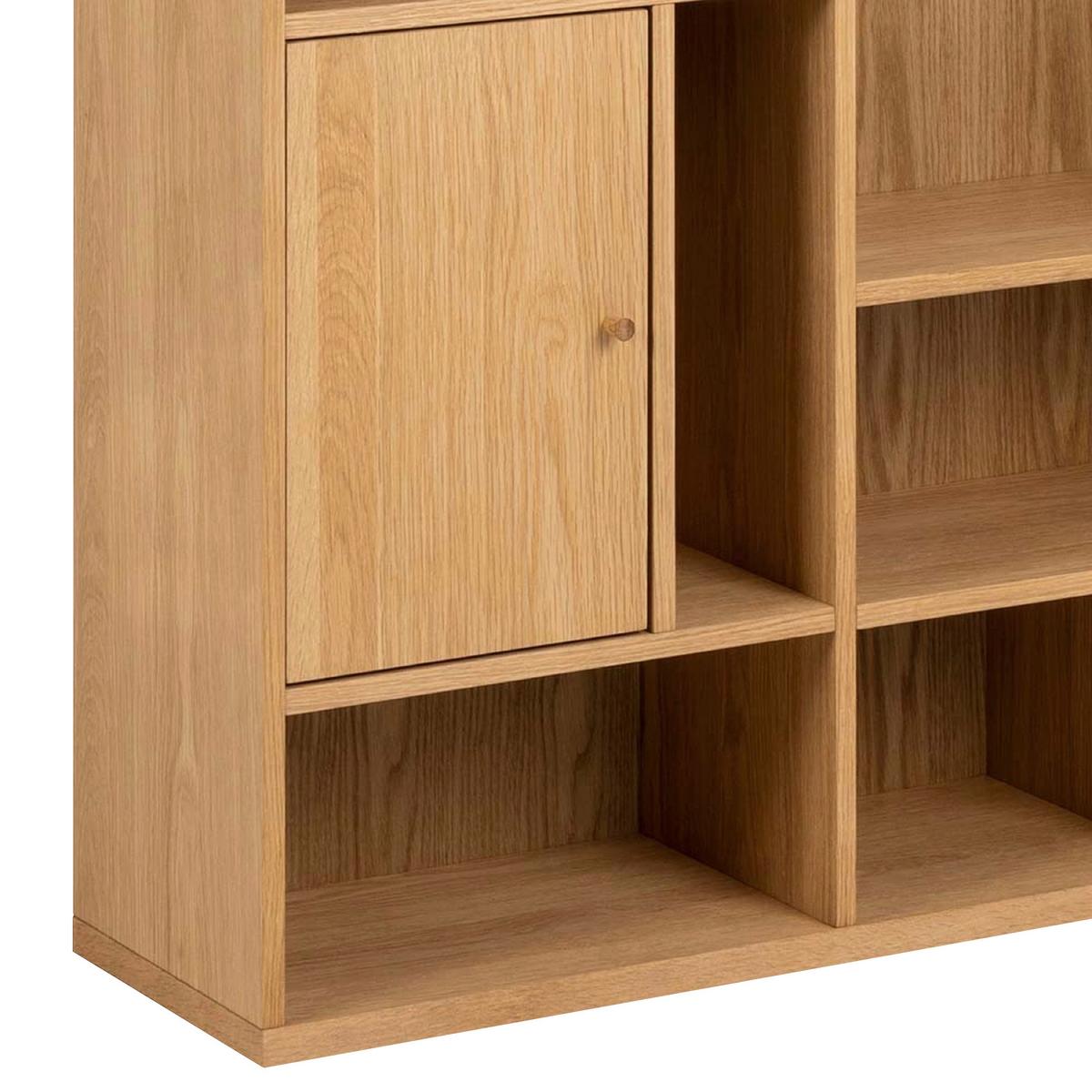 Regál RANGOON dyha - přírodní barvy, Design, dřevo (90/180/30cm) - MID.YOU