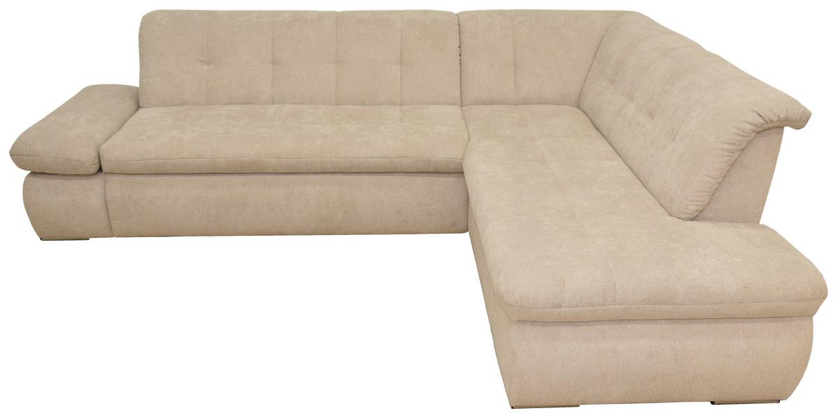 Ecksofa mit Armteilverstellung Moric Beige Mikrofaser - Chromfarben/Beige, KONVENTIONELL, Textil (273/216cm) - MID.YOU