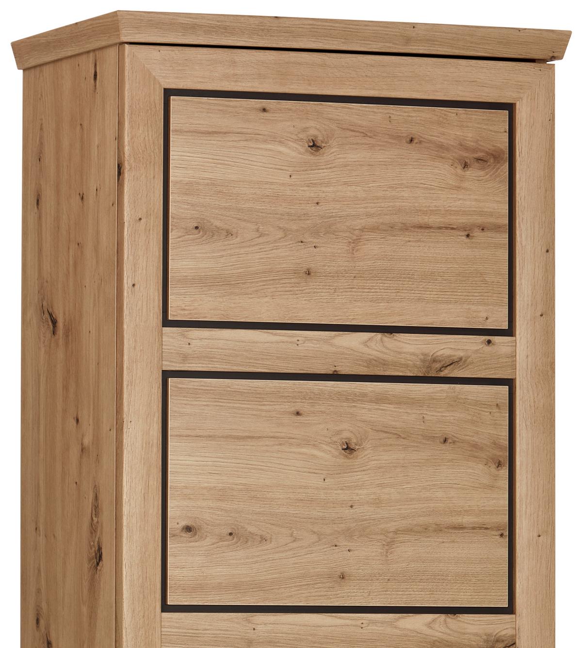Garderobenschrank Harvey Eiche Dekor B: 64,2 Cm - Eichefarben/Anthrazit, LIFESTYLE, Holzwerkstoff (64,2/196,6/38,5cm)