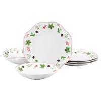 Tafelservice 8 tlg. Porzellan, Multicolor/Weiß - Multicolor/Weiß, Basics, Keramik - Creatable