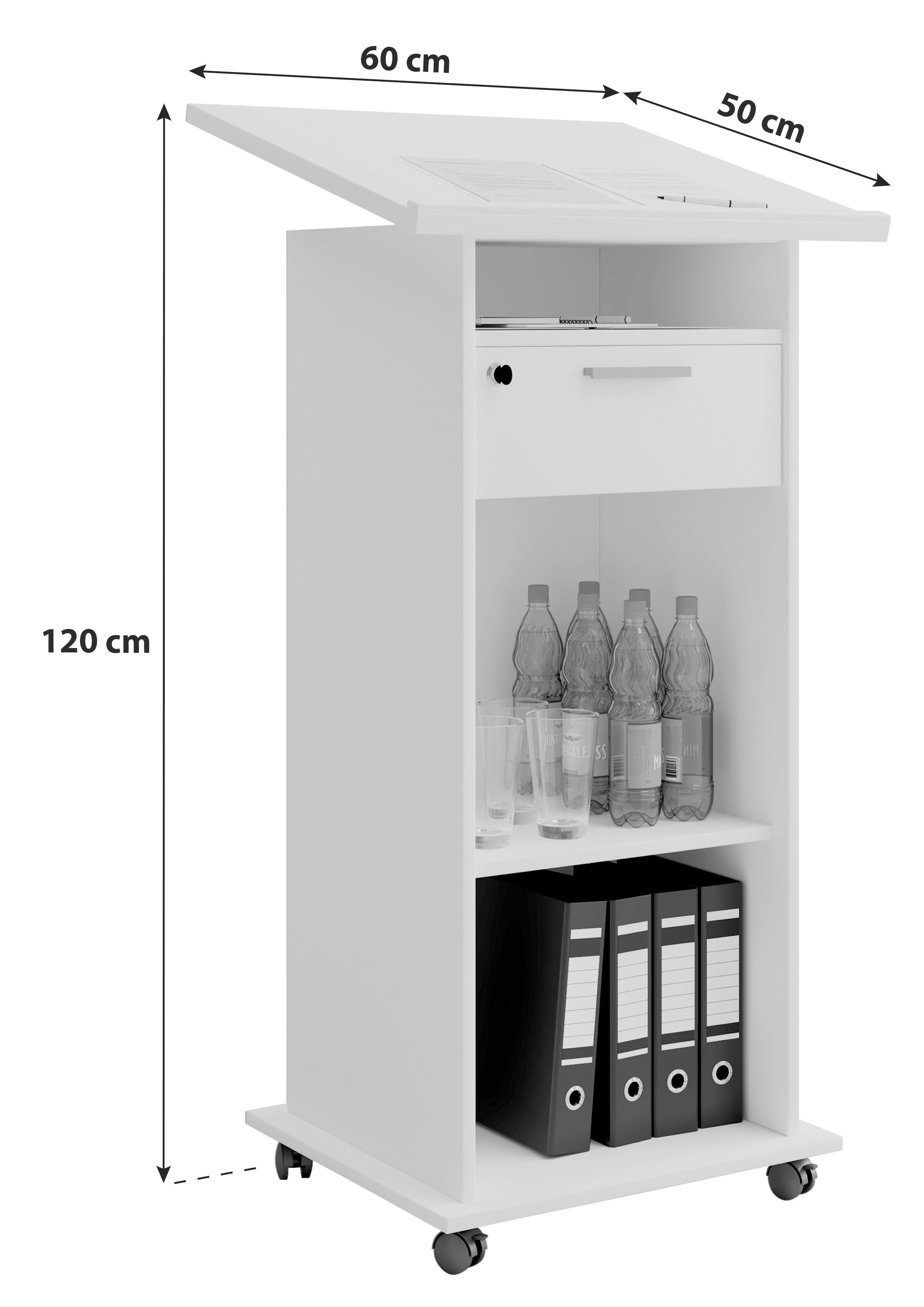 Stehpult mit Stauraum und abschließbarer Lade
