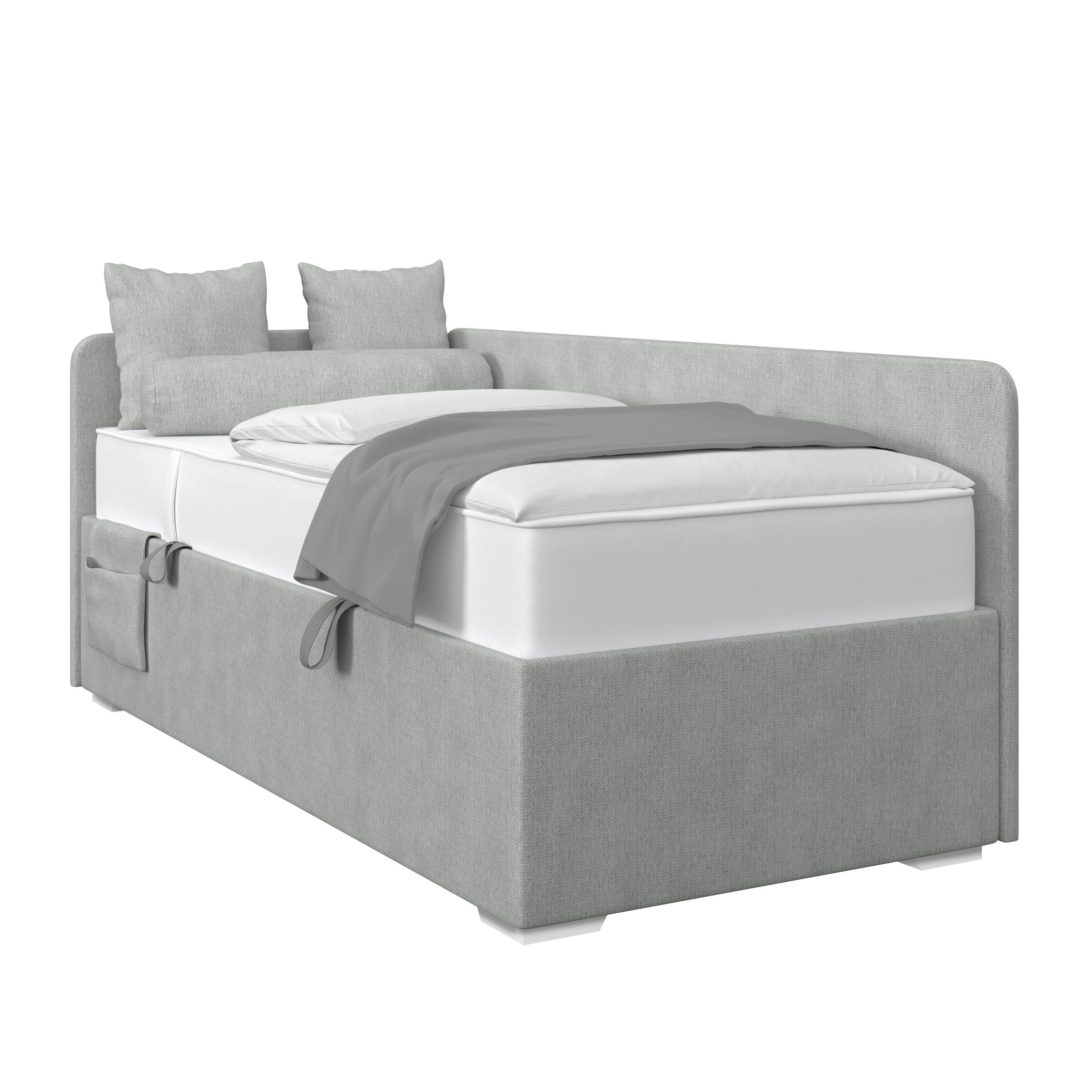 Polsterbett Remi - Chromfarben/Dunkelgrau, MODERN, Holz/Textil (90/200cm)