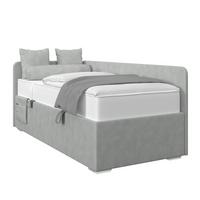 Kárpitozott Ágy Remi 90/200cm - ezüstszínű/sötétszürke, Modern, textil/fa (90/200cm)