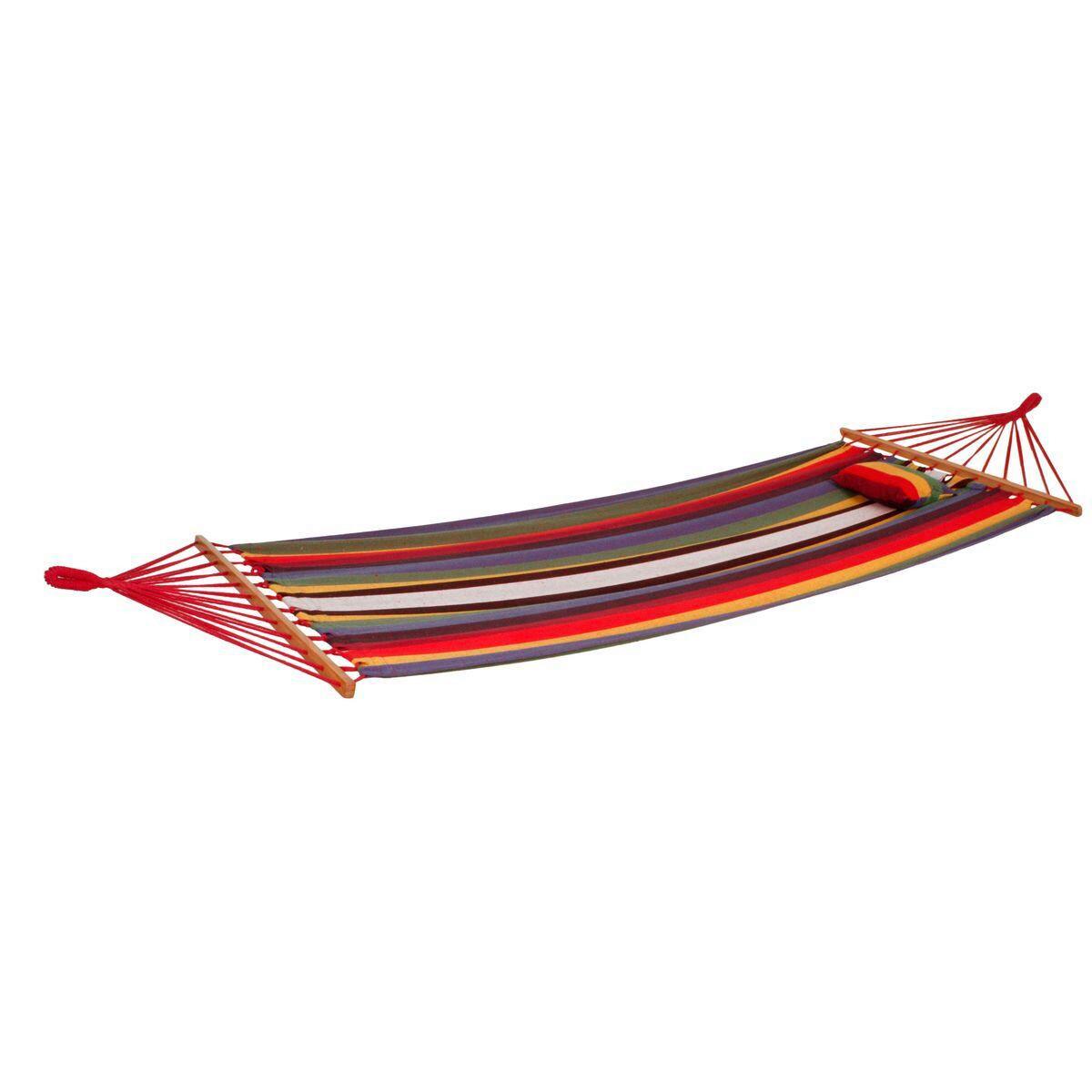 Hängematte Multicolor Inkl. Kissen - Lila/Multicolor, Basics, Holz/Textil (100/280cm)