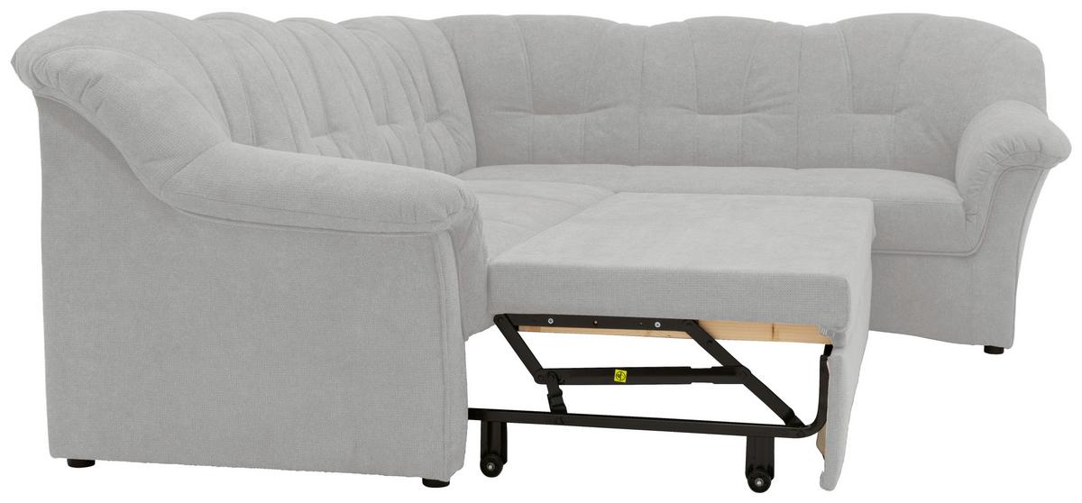 Ecksofa mit Schlaffunktion Pappenburg Hellgrau - Hellgrau/Schwarz, KONVENTIONELL, Textil (243/192cm) - MID.YOU