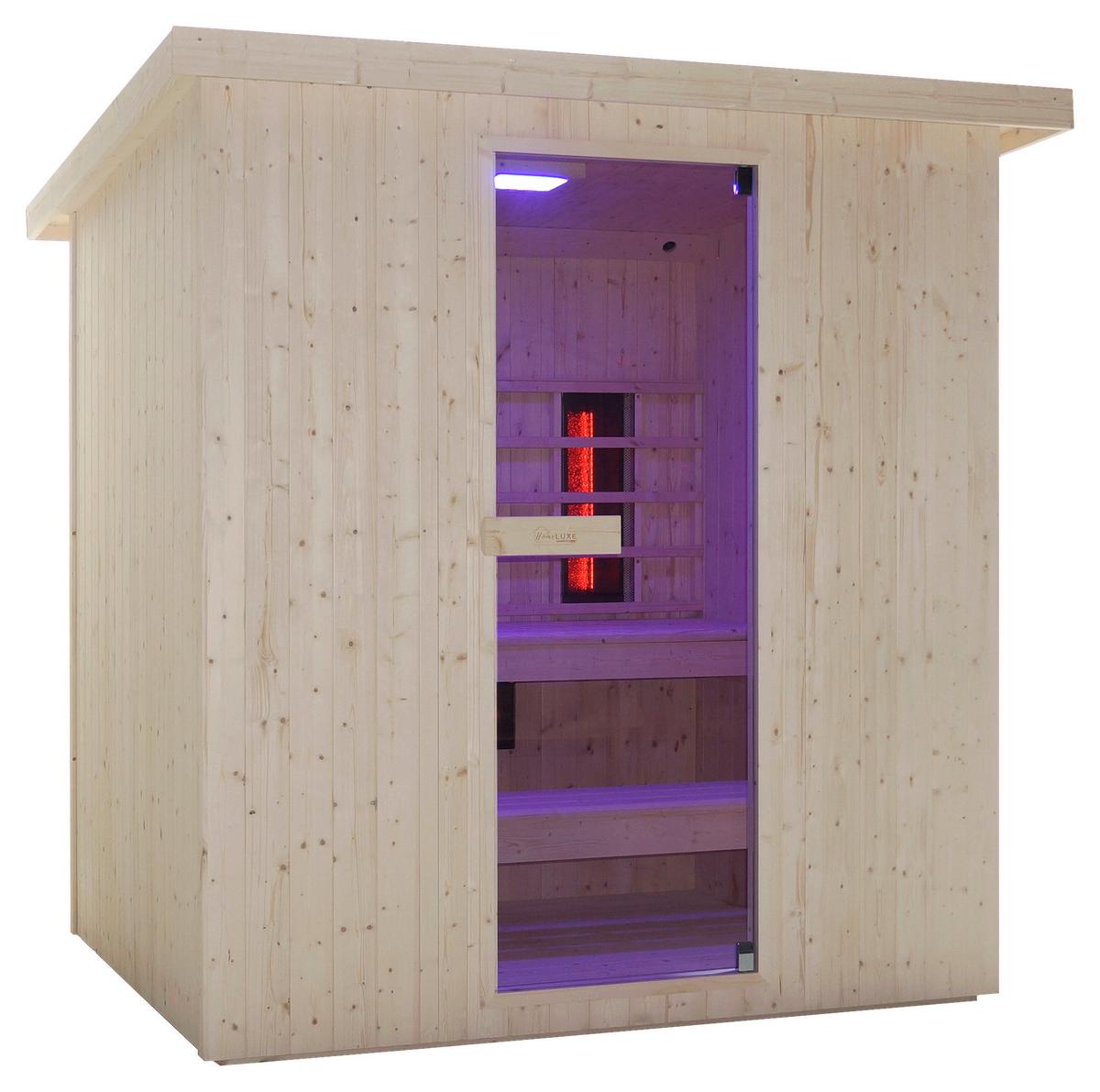 Infrarotkabine Lahti Holzfarben B: 181,5 cm - Fichtefarben, KONVENTIONELL, Holz (198/181,5/202,2cm) - Sanotechnik