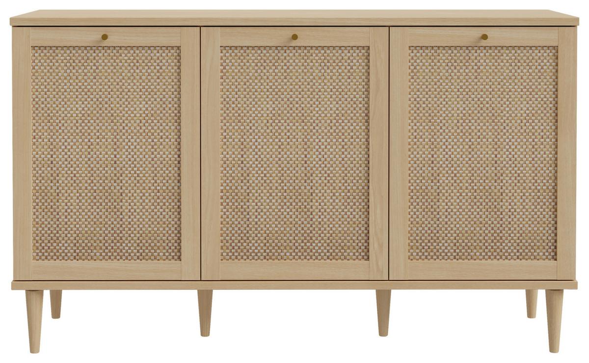 Komoda Calasetta š: 150 cm - barvy dubu/barvy zlata, Natur, kov/dřevo (149,8/89,8/41,4cm)