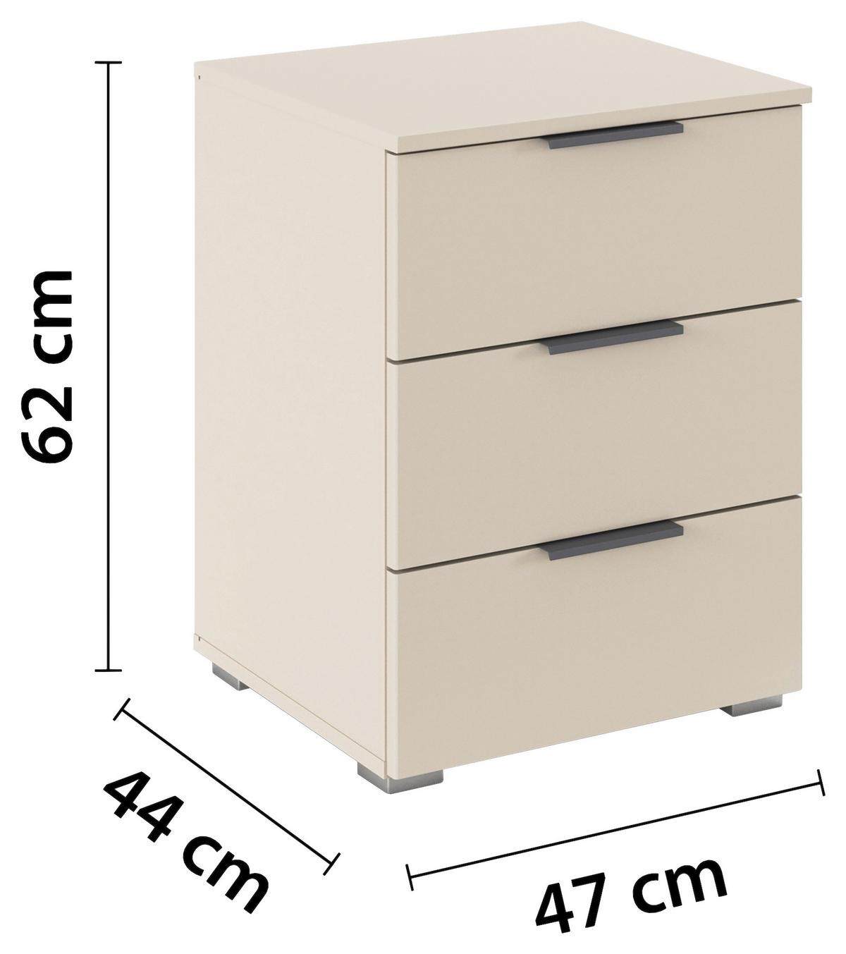 Nachtkästchen Alabama Champagner B: 47 Cm - Champagner/Alufarben, MODERN, Holzwerkstoff (47/62/42cm) - Rauch Möbel