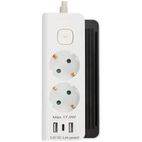 ZÁSUVKOVÁ LIŠTA MIM - bílá/černá, Konvenční, kov/plast (16/8/4,2cm) - Mömax