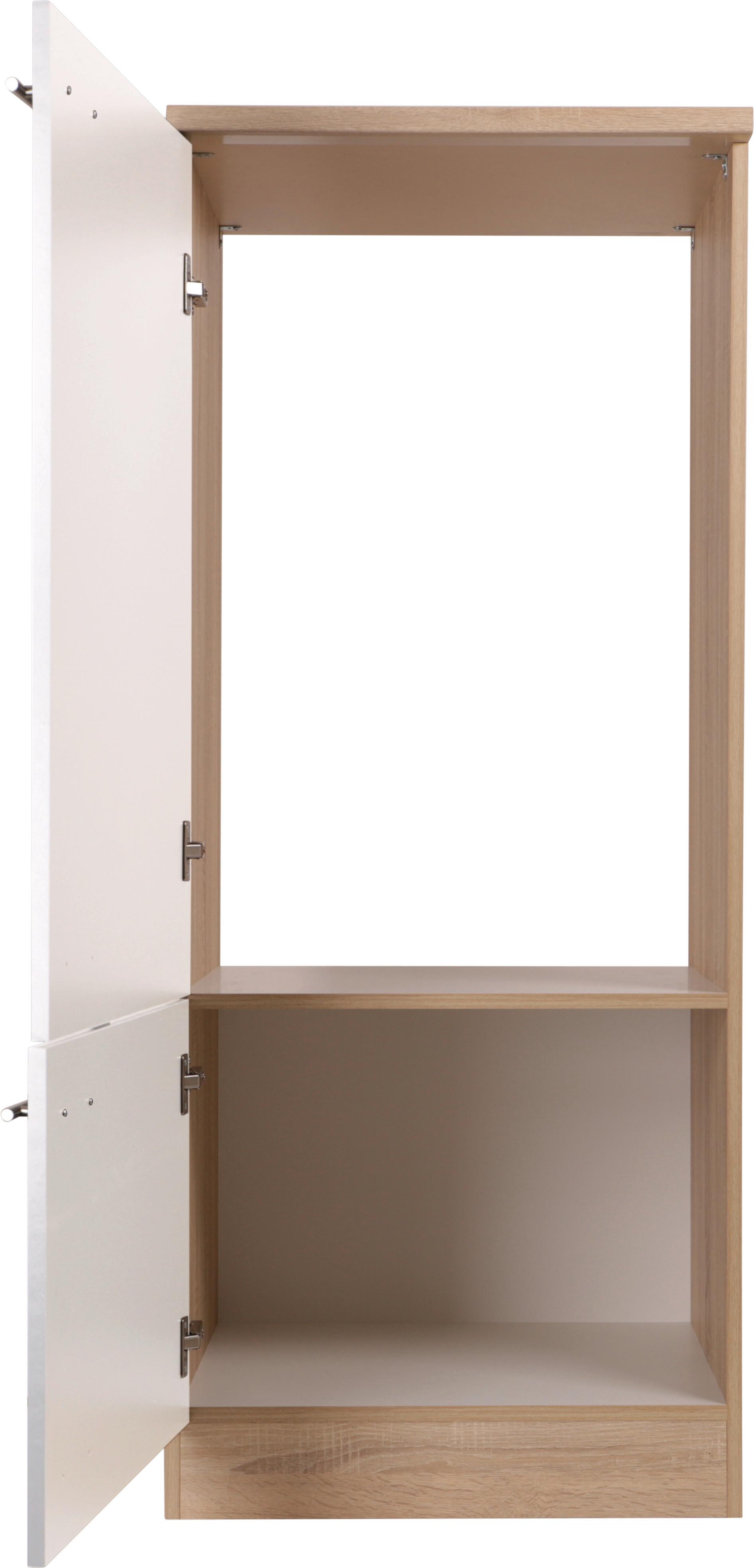 Geräteumbauschrank Merle Weiß, Eiche Dekor B:60cm - Eichefarben/Weiß, Basics, Holzwerkstoff (60/144,8/60cm) - Respekta