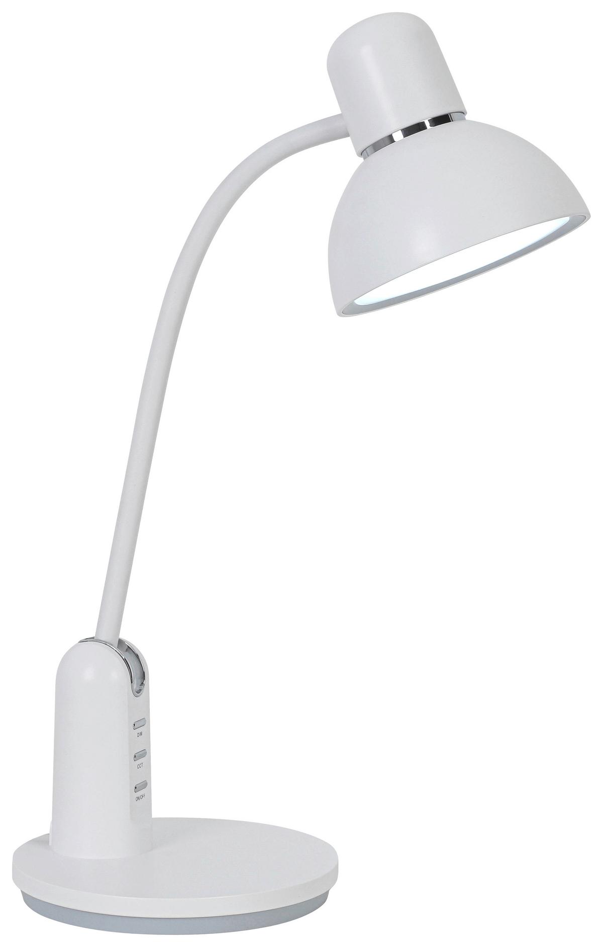 Led-schreibtischleuchte Luana - Chromfarben/Weiß, MODERN, Kunststoff (23,9/16,4/46,7cm) - Luca Bessoni