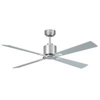Deckenventilator Airfusion Chrom 4 Flügel, Geräuscharm - Chromfarben/Silberfarben, Basics, Holzwerkstoff/Metall (132/33cm)