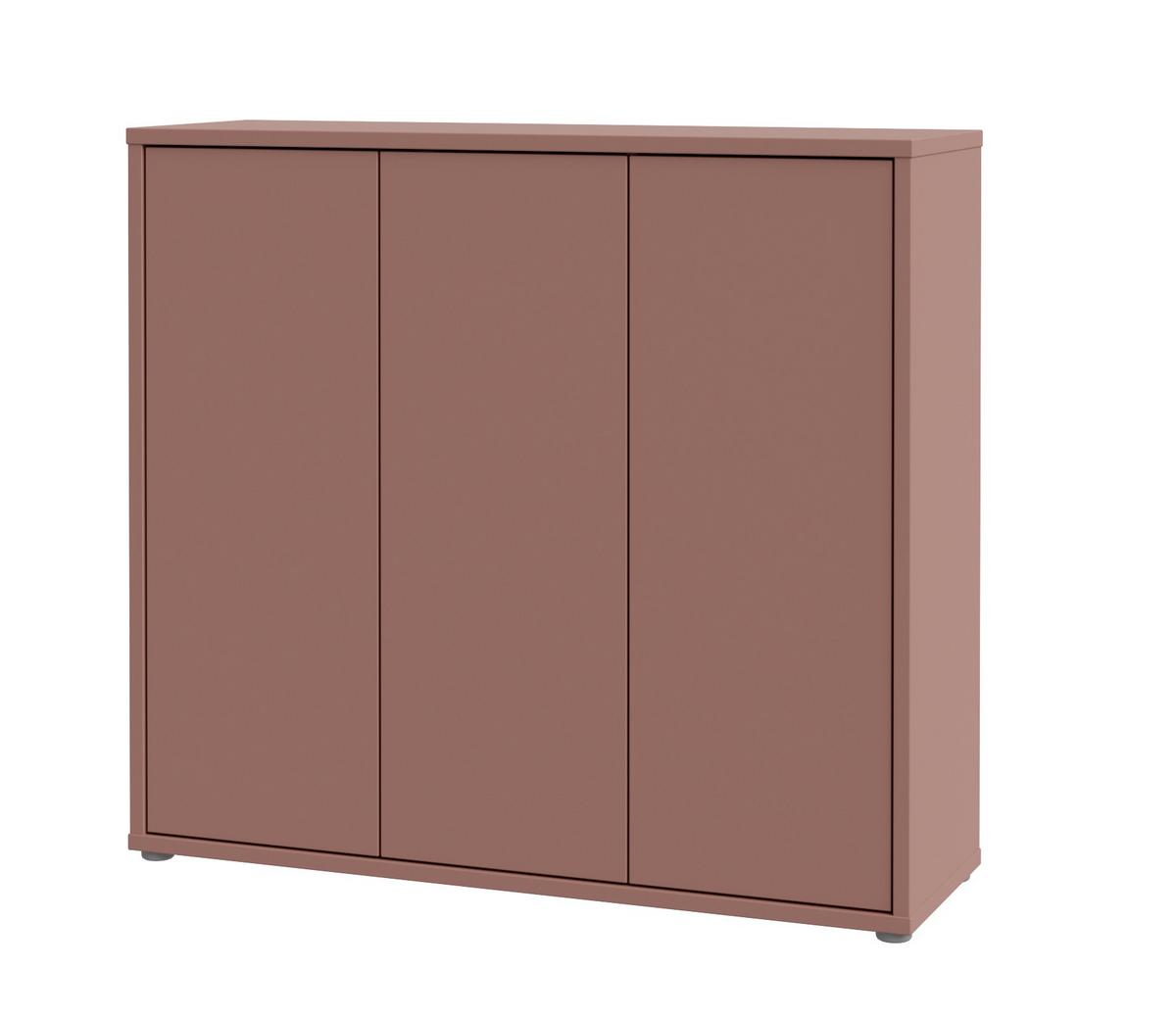 Skriňa na topánky ALICE terracotta - sivá/terakota, Modern, kompozitné drevo/plast (109,2/99,1/34,9cm)