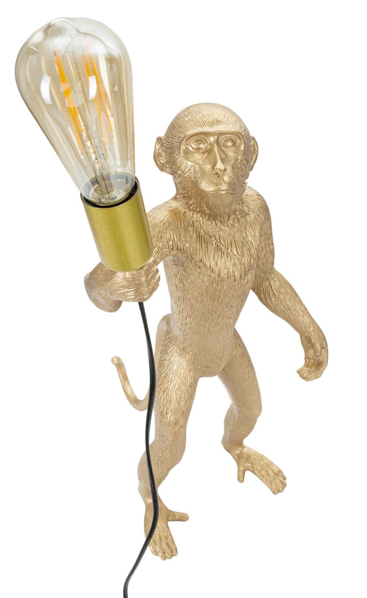Tischleuchte Monkey Gold Goldfarben B: 20 cm - Goldfarben, Basics, Kunststoff (20/64/20cm)