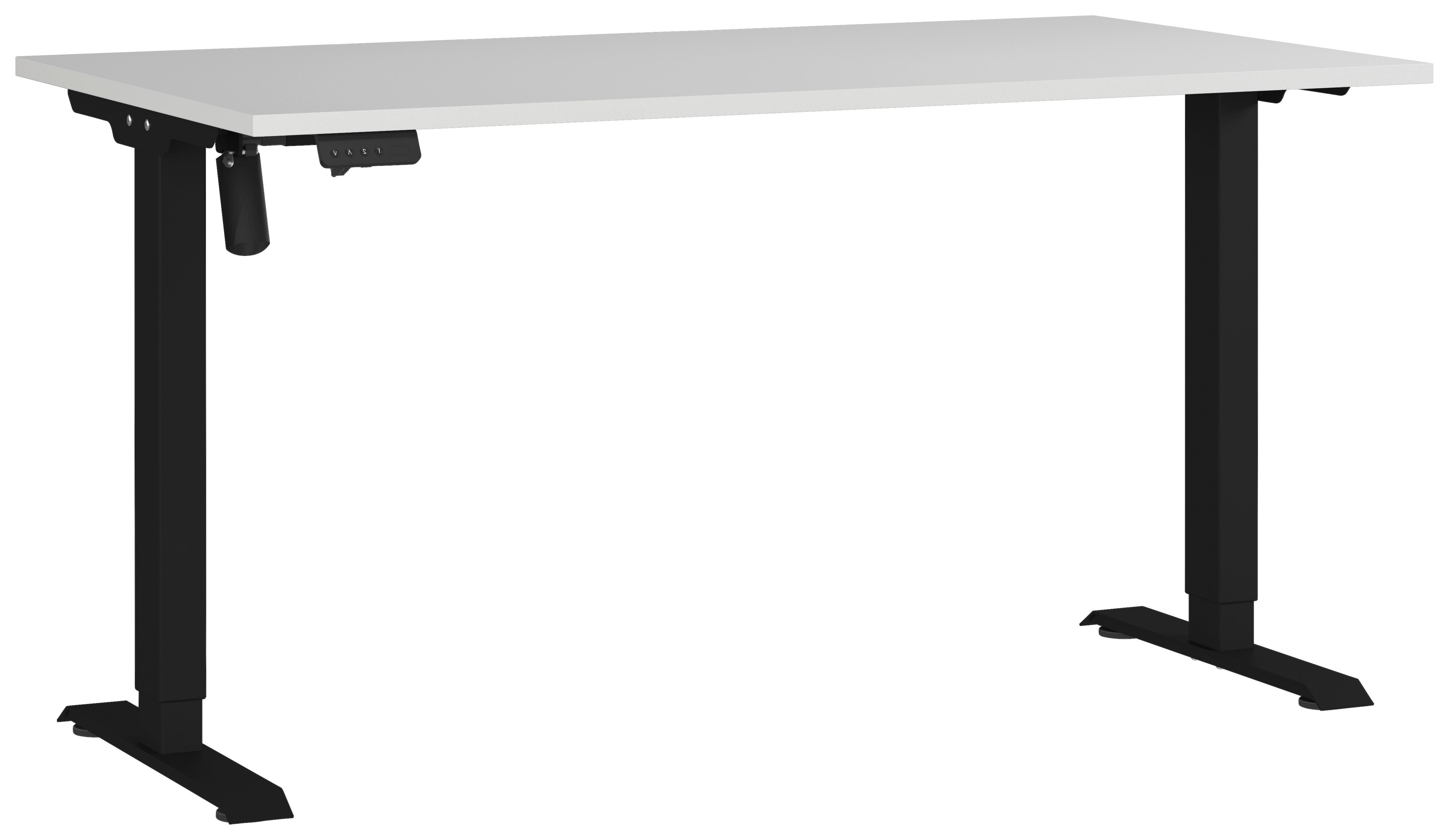 Schreibtisch Profi Schwarz/Grau L: 140cm - Schwarz/Grau, MODERN, Holzwerkstoff/Metall (140/80/71-119cm) - Germania