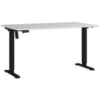 Schreibtisch Profi Schwarz/Grau L: 140cm - Schwarz/Grau, MODERN, Holzwerkstoff/Metall (140/80/71-119cm) - Germania