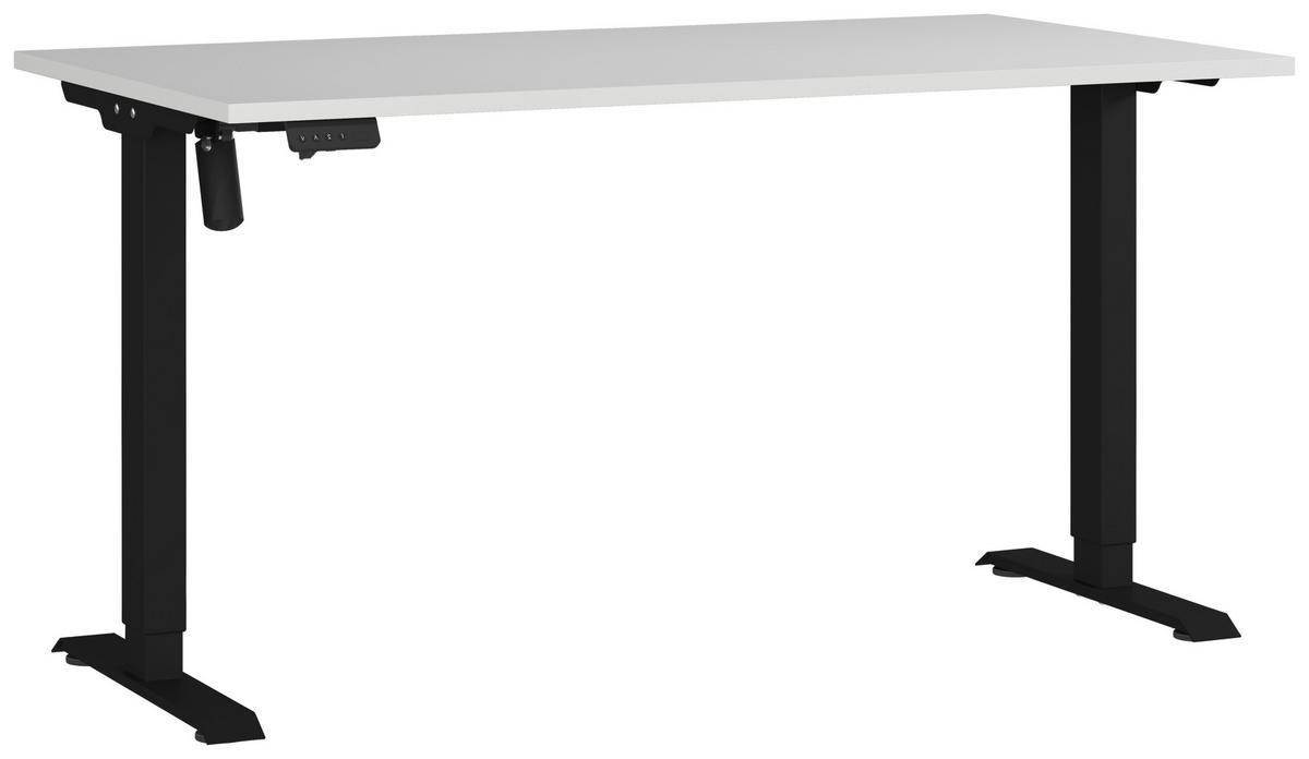 Schreibtisch Profi Schwarz/Grau L: 140cm - Schwarz/Grau, MODERN, Holzwerkstoff/Metall (140/80/71-119cm) - Germania