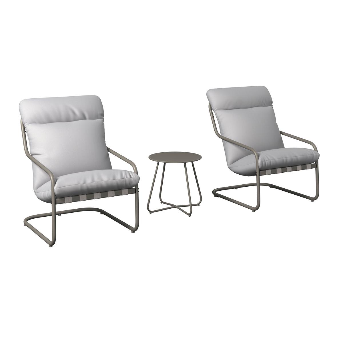 Balkonset Madrid - Grau, Basics, Textil/Metall - Beldano