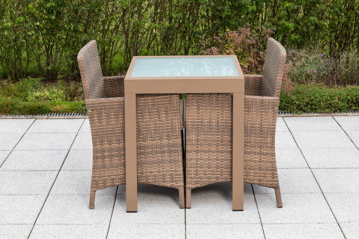 Gartenset Treviso - Naturfarben, MODERN, Kunststoff/Metall - Gardenson