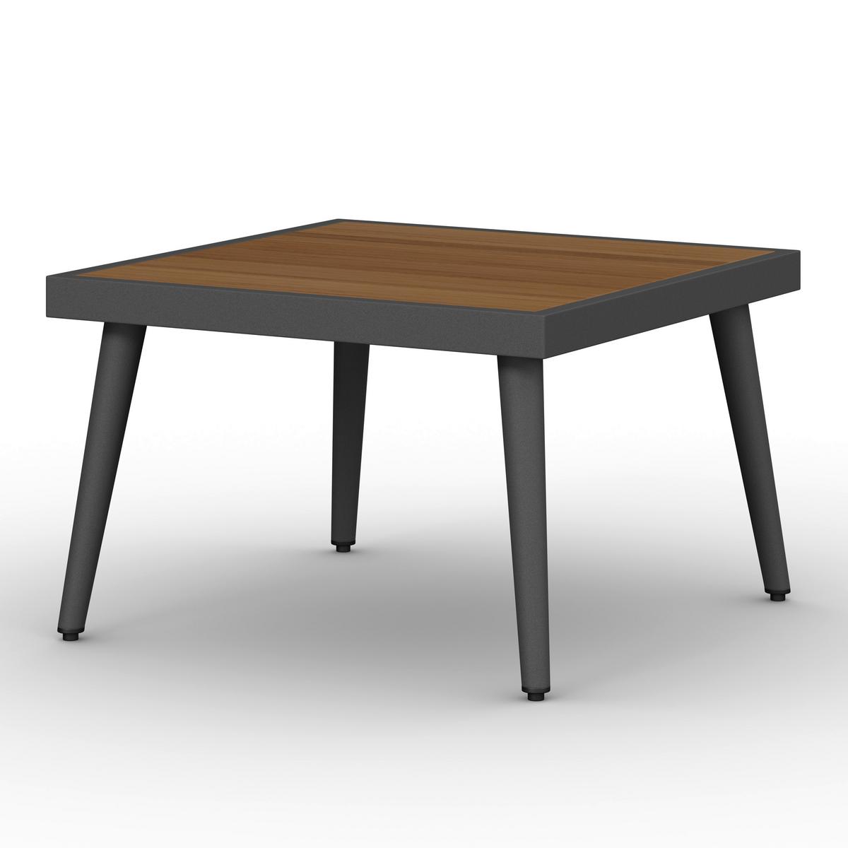 Loungegarnitur Sallie Creme Akazie Metall/Outdoorstoff - šedá/světle šedá, Moderní, kov/dřevo - Bessagi Garden