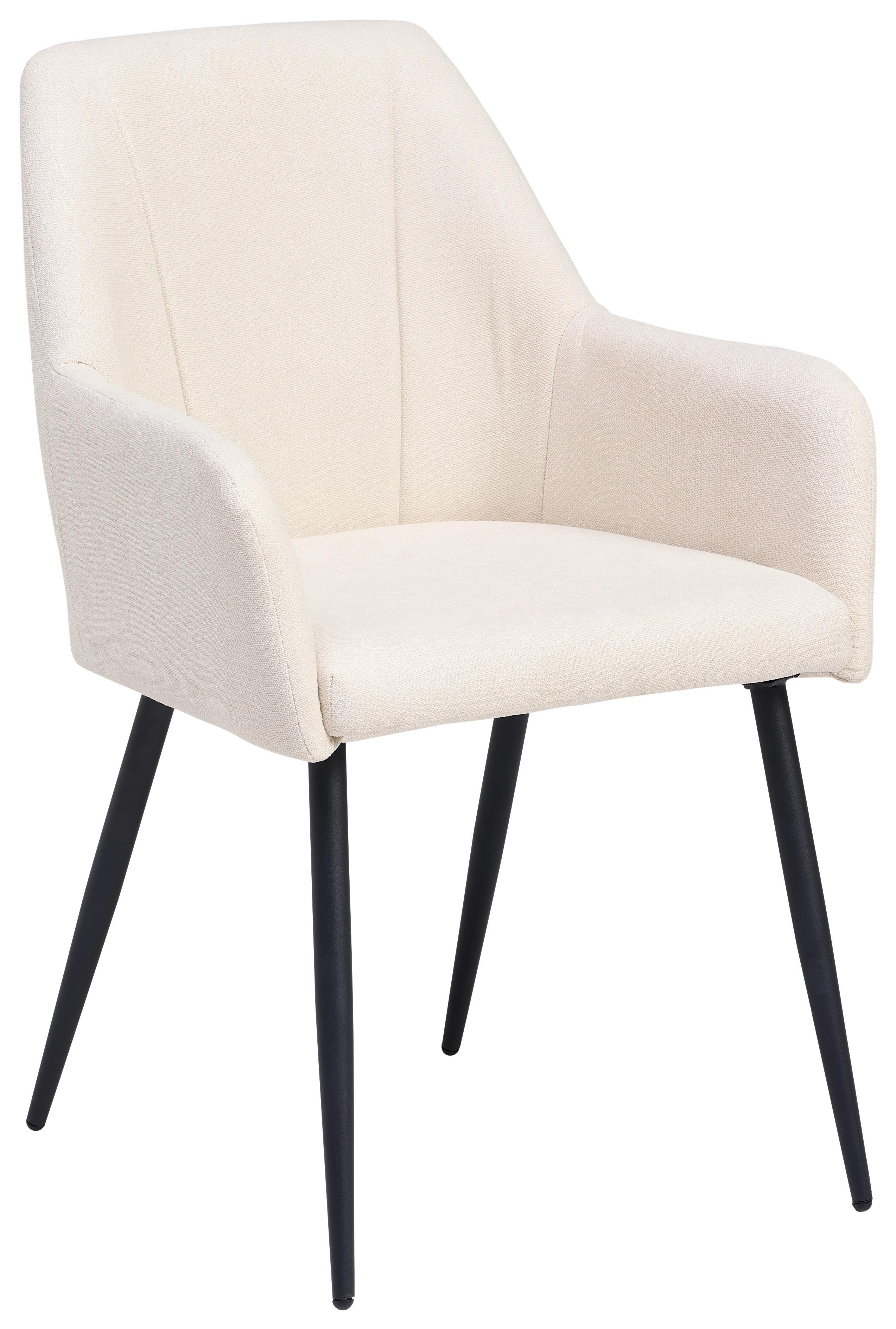 Armlehnstuhl Adelina Schwarz/Beige Gepolstert