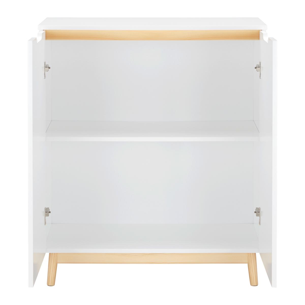 Komoda NICOLE - bílá/barvy borovice, Moderní, dřevo (80/94,5/38cm) - Modern Living