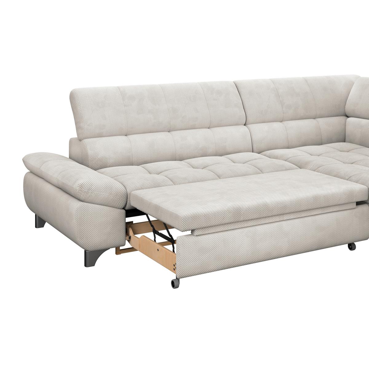 Ecksofa Gemini Creme, B: 312 cm - Chromfarben/Creme, KONVENTIONELL, Textil (312/234cm)