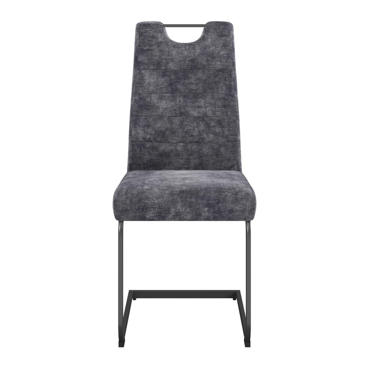 Schwingstuhl Melbourne Grau gepolstert - Schwarz/Grau, MODERN, Textil/Metall (44/101/58cm)