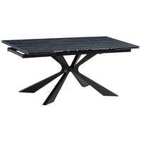 Esstisch Hamar Schwarz L: 180-220 cm - Schwarz, MODERN, Stein/Metall (180-260/90/76cm) - P & B