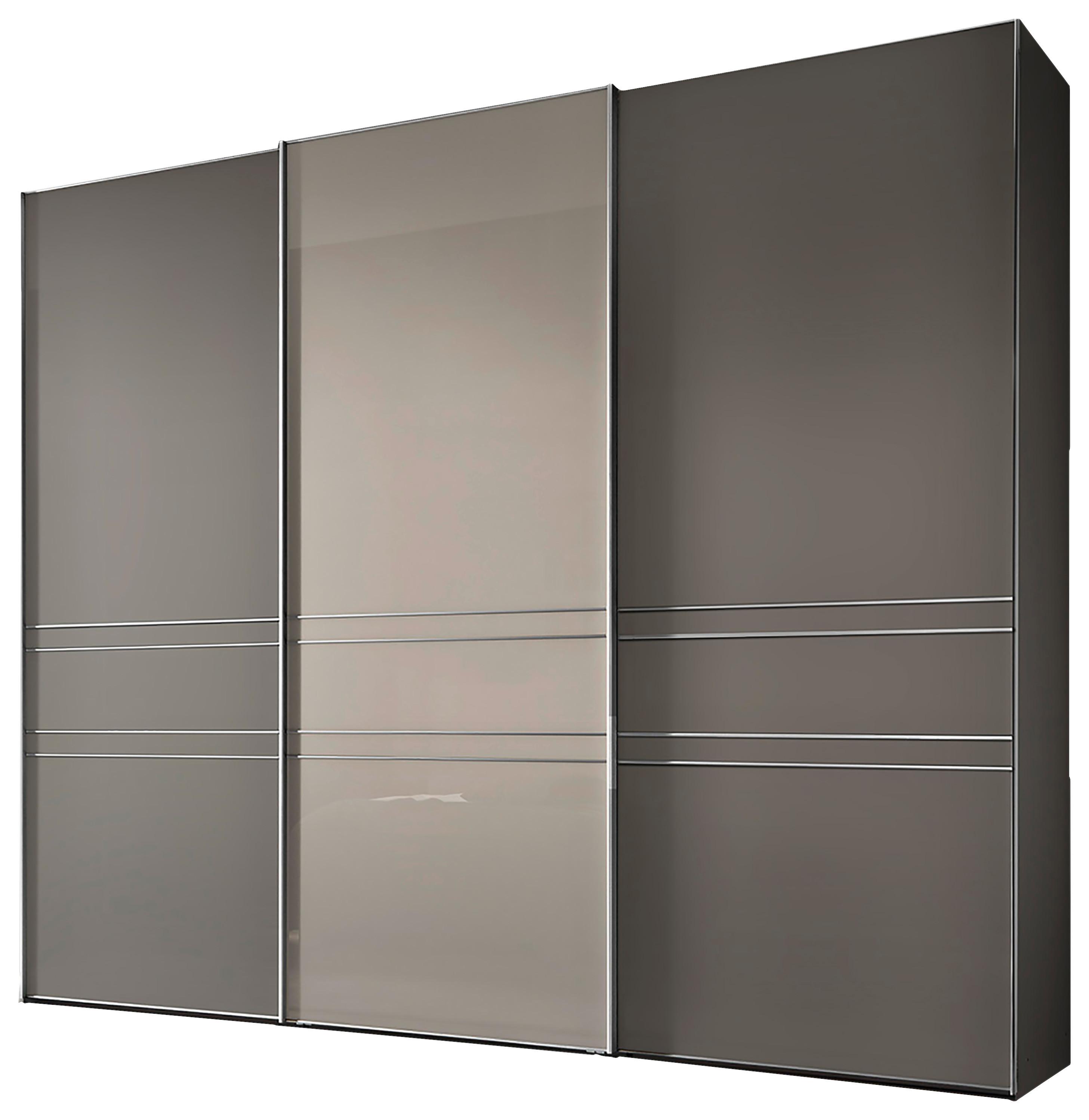 Tolóajtós Szekrény Sinfonie Mocca 280/240 Cm - homok, Modern, faalapú anyag/Üveg (280/239/68cm)