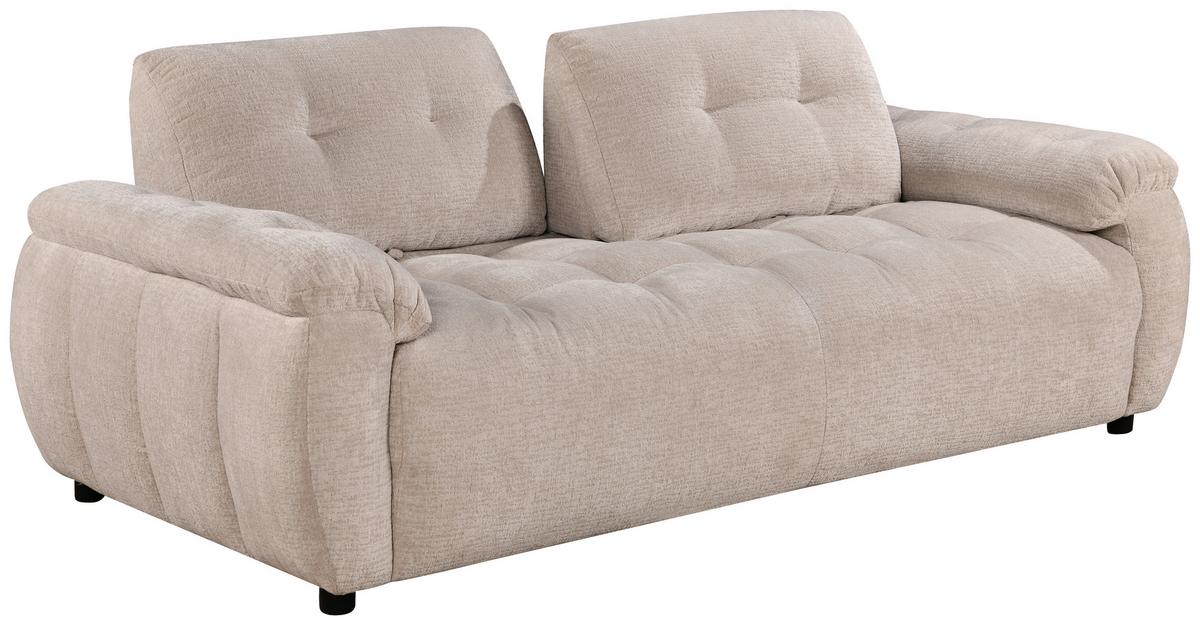 Štýlová pohovka ALBA, sivobéžová, max. do 360 kg - čierna/sivobéžová, Modern, drevo/textil (210/84/106cm) - Mömax