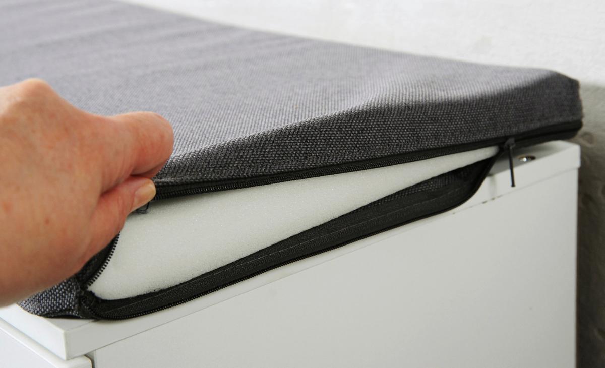 Schuhschrank Weiß/grau Mit Sitzkissen B: 103 Cm - Weiß/Grau, Basics, Holzwerkstoff (103/48/30,50cm) - Kesper